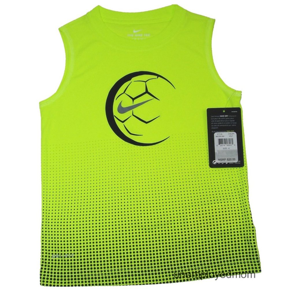4 Volt Black Soccer Ball Boys Nike Sleeveless Tee